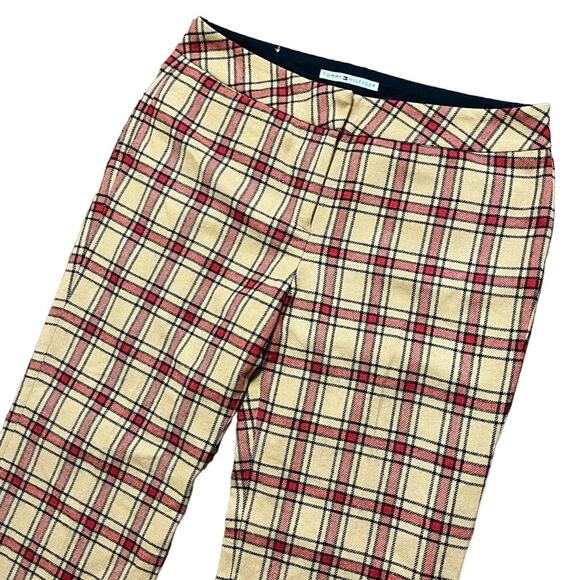 VTG TOMMY HILFIGER Wool Blend Wide Leg Plaid Trouser Pants  90s Y2K  SZ 12 - Picture 3 of 10